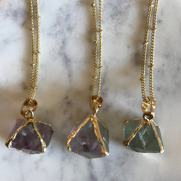 Last 1! 🌟HP🌟Boho Fluorite Crystal Necklace - Picture 5 of 5